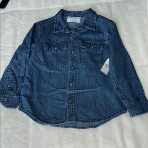 Old Navy Blue Denim Button-Up Shirt